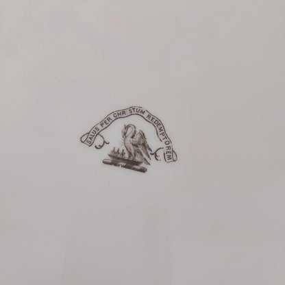 Set of Six 19th Century Plates with the Stewart Family Crest and Motto