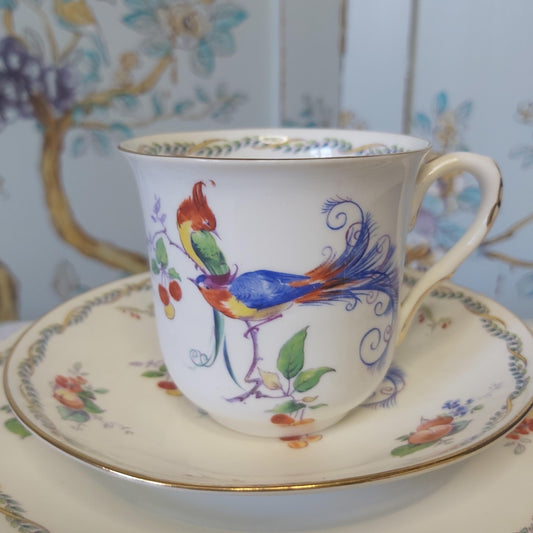 Shelley Porcelain Versaille Cup and Saucer c1930s