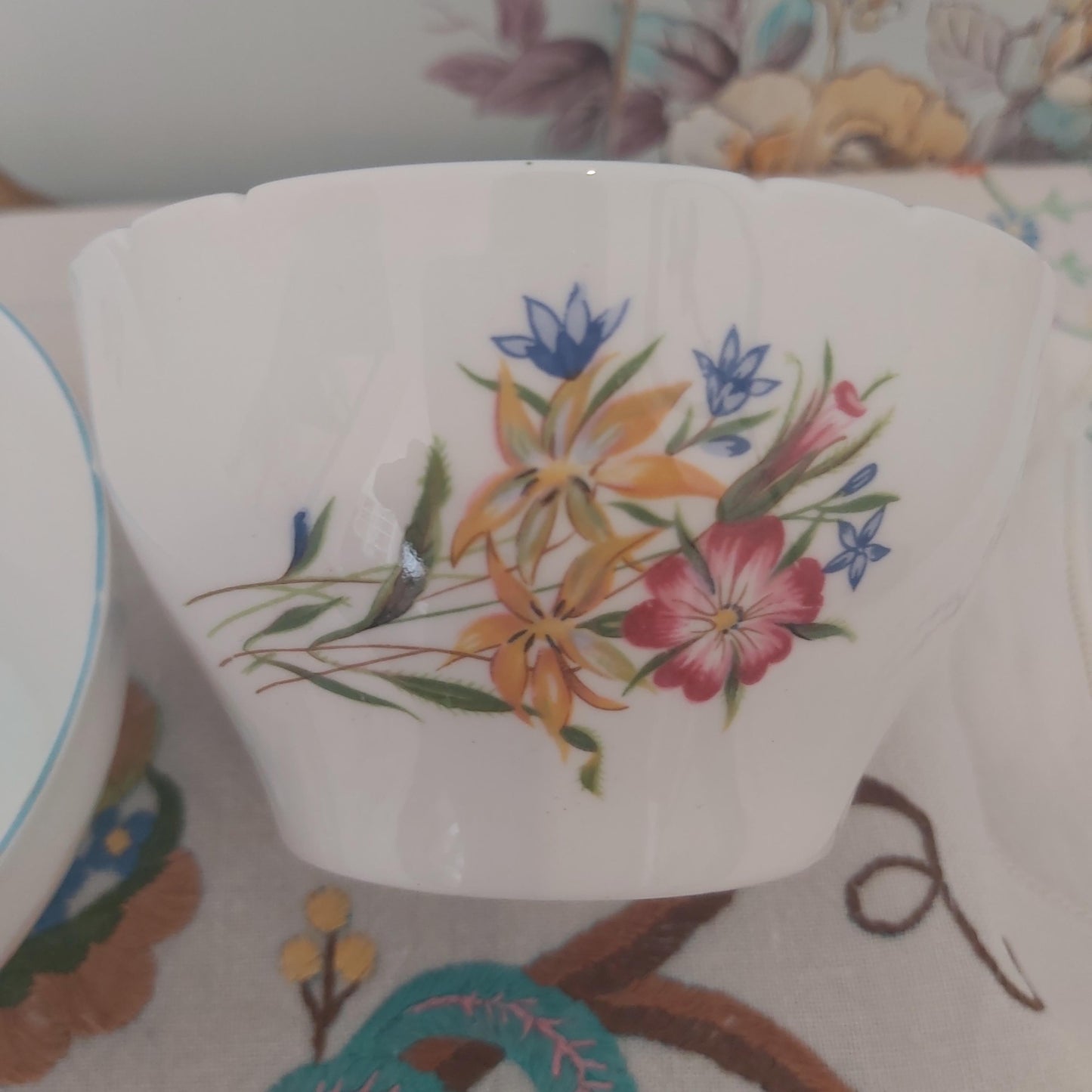 Shelley Wild Flowers Sugar Bowl 13668 c1940s