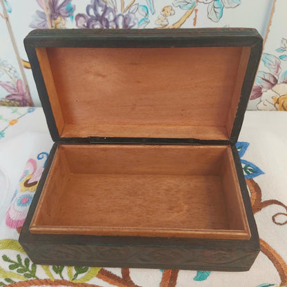 A Vintage Italian Leather Box Embossed with Angels Playing Instruments