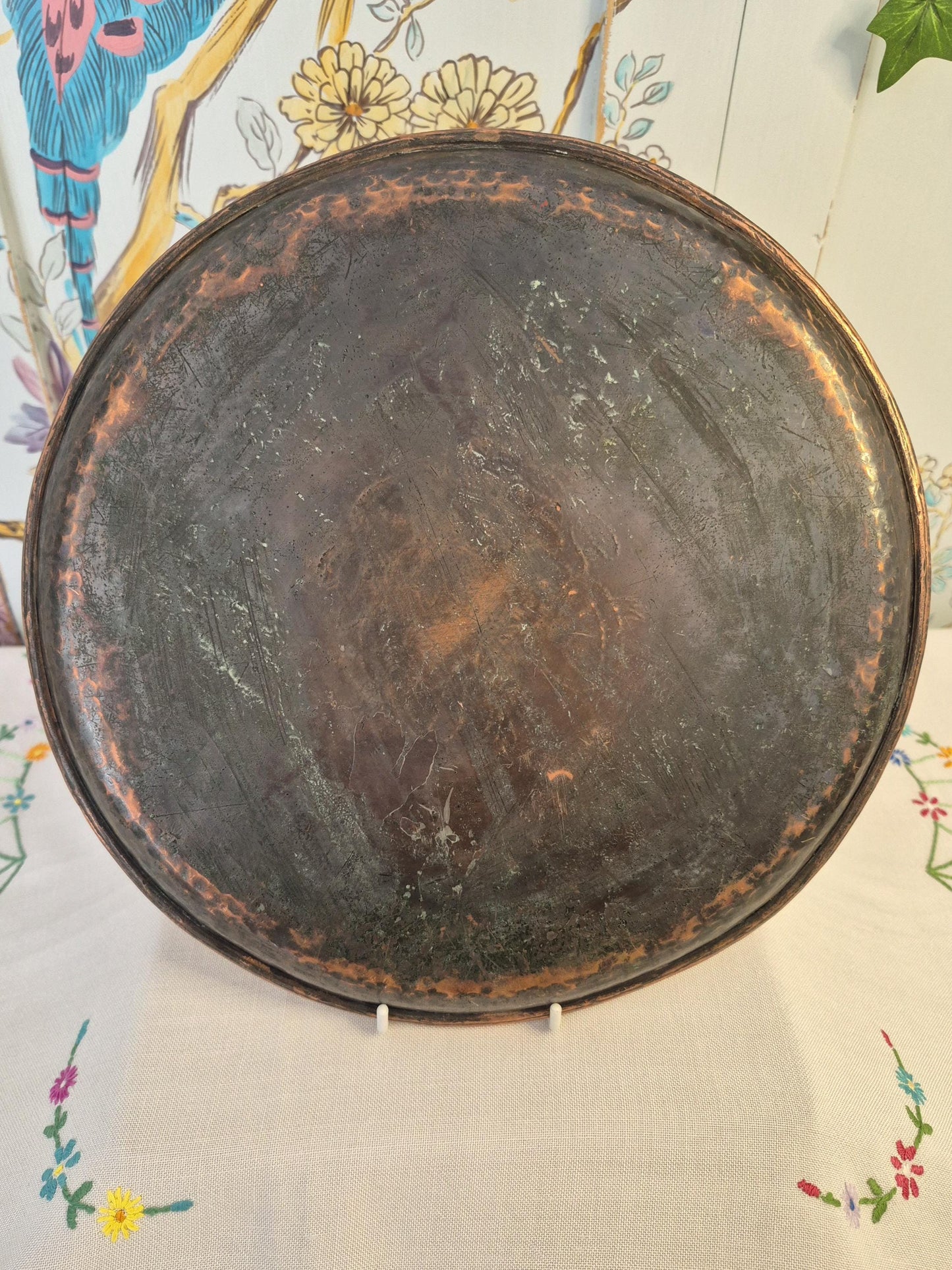 Arts and Crafts Copper Tray by Hugh Wallis, Snowdrop Design
