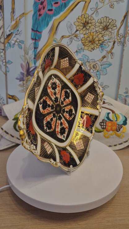 Royal Crown Derby Old Imari Acorn Design Footed Bowl
