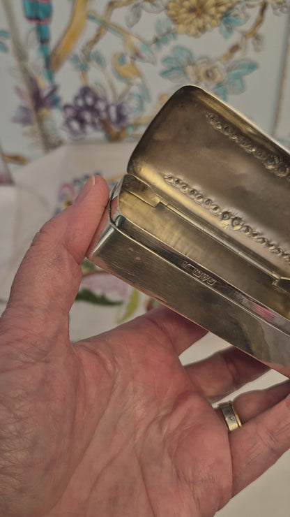 Antique Silver Trinket Box, Hallmarked Chester 1909