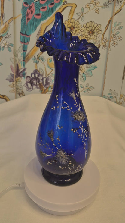 Antique Bristol Blue Jack in the Pulpit Vase