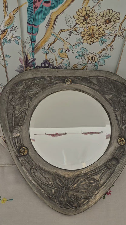 An Arts and Crafts Pewter Mirror