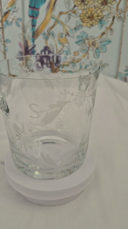 An Antique Etched Glass Ice Bucket